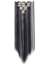 Load image into Gallery viewer, 3-5 Days Delivery 7Pcs 16 Clips 23-24 Inch Thick Curly Straight Full Head Clip in on Double Weft Hair Extensions 25 Colors