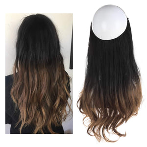 Synthetic Wavy Halo Hair Extension Natural Hairpieces