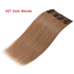 Double Weft 100% Remy Human Hair Clip in Extensions