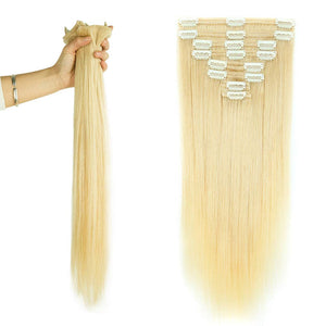 Double Weft 100% Remy Human Hair Clip in Extensions