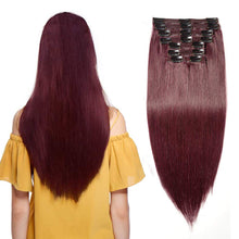 Load image into Gallery viewer, Double Weft 100% Remy Human Hair Clip in Extensions