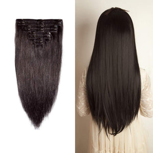 Double Weft 100% Remy Human Hair Clip in Extensions