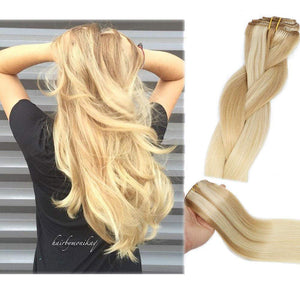 Clip In Human Hair Extensions Thicken Double