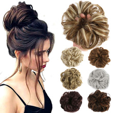 Load image into Gallery viewer, Hair Bun Extensions Wavy Curly Messy Donut