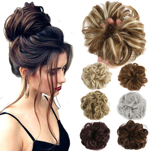 Hair Bun Extensions Wavy Curly Messy Donut