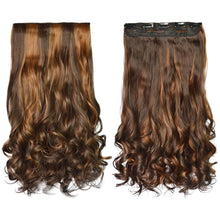 Load image into Gallery viewer, Full Head Curly Wave Clips in on Synthetic Hair Extensions.