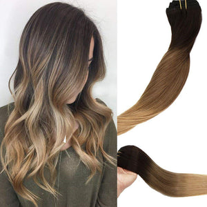 Clip In Human Hair Extensions Thicken Double