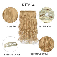 Load image into Gallery viewer, REECHO 20&quot; 1-pack 3/4 Full Head Curly Wave Clips in on Synthetic Hair Extensions Hair pieces for Women 5 Clips 4.6 Oz Per Piece - Dark brown