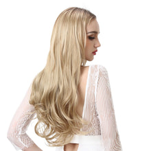 Load image into Gallery viewer, SARLA 14&quot; 16&quot; 18&quot; 4.3oz Synthetic Wavy Halo Hair Extension Natural Hairpieces No Clip No Glue No Tape M01 (18&quot; wave,#16H613 Dirty Blonde)