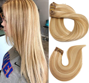 Clip In Human Hair Extensions Thicken Double