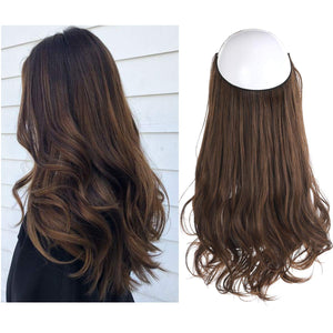 Synthetic Wavy Halo Hair Extension Natural Hairpieces