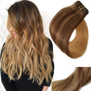 Clip In Human Hair Extensions Thicken Double