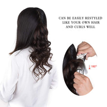 Load image into Gallery viewer, 14&quot; Clip in Hair Extensions Remy Human Hair for Women - Silky Straight Human Hair Clip in Extensions 50grams 4pieces Dark Brown #2 Color