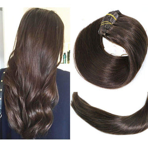 Clip In Human Hair Extensions Thicken Double