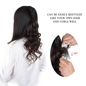 14" Clip in Hair Extensions Remy Human Hair for Women - Silky Straight Human Hair Clip in Extensions 50grams 4pieces Dark Brown #2 Color