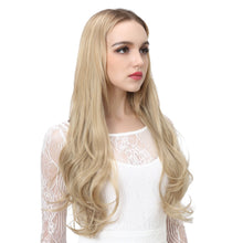 Load image into Gallery viewer, SARLA 14&quot; 16&quot; 18&quot; 4.3oz Synthetic Wavy Halo Hair Extension Natural Hairpieces No Clip No Glue No Tape M01 (18&quot; wave,#16H613 Dirty Blonde)