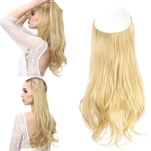 Synthetic Wavy Halo Hair Extension Natural Hairpieces