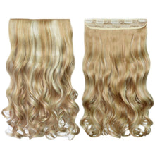 Load image into Gallery viewer, Full Head Curly Wave Clips in on Synthetic Hair Extensions.