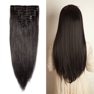 Double Weft 100% Remy Human Hair Clip in Extensions