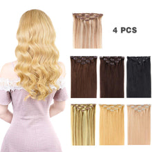 Load image into Gallery viewer, 14&quot; Clip in Hair Extensions Remy Human Hair