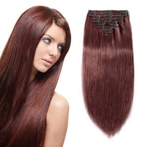 Double Weft 100% Remy Human Hair Clip in Extensions