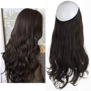 Synthetic Wavy Halo Hair Extension Natural Hairpieces