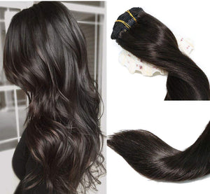 Clip In Human Hair Extensions Thicken Double