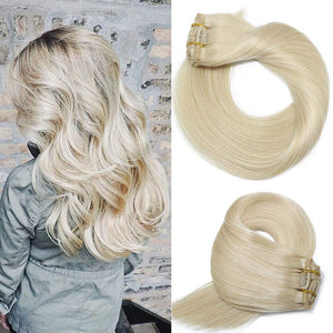 Clip In Human Hair Extensions Thicken Double