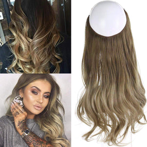 Synthetic Wavy Halo Hair Extension Natural Hairpieces