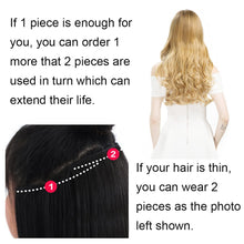 Load image into Gallery viewer, REECHO 20&quot; 1-pack 3/4 Full Head Curly Wave Clips in on Synthetic Hair Extensions Hair pieces for Women 5 Clips 4.6 Oz Per Piece - Dark brown