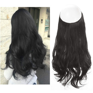 Synthetic Wavy Halo Hair Extension Natural Hairpieces