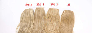 SARLA 14" 16" 18" 4.3oz Synthetic Wavy Halo Hair Extension Natural Hairpieces No Clip No Glue No Tape M01 (18" wave,#16H613 Dirty Blonde)